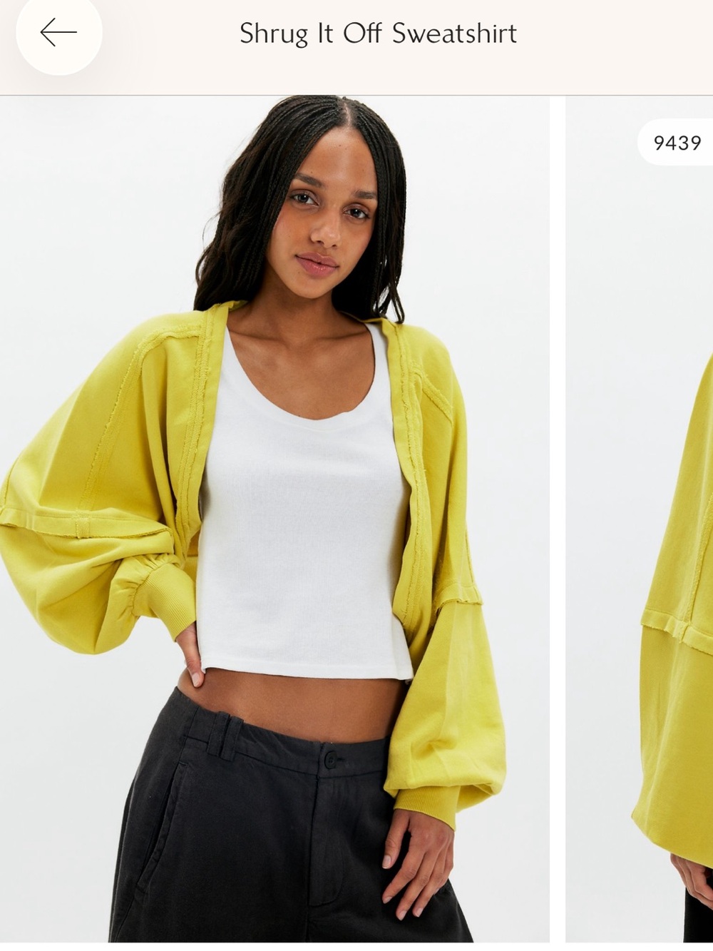 Free People Cropped Open-Front Shrug in Off-White